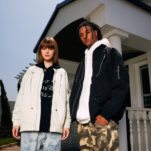 YORAINBOW 春秋美式飞行夹克拉链外套男休闲百搭情侣上衣潮牌街头