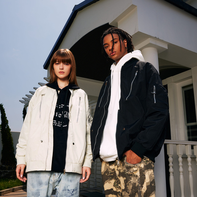 YORAINBOW春秋宽松飞行夹克情侣