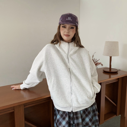 YORAINBOW 秋冬Cityboy高领连帽卫衣外套通勤松弛慵懒美式基础