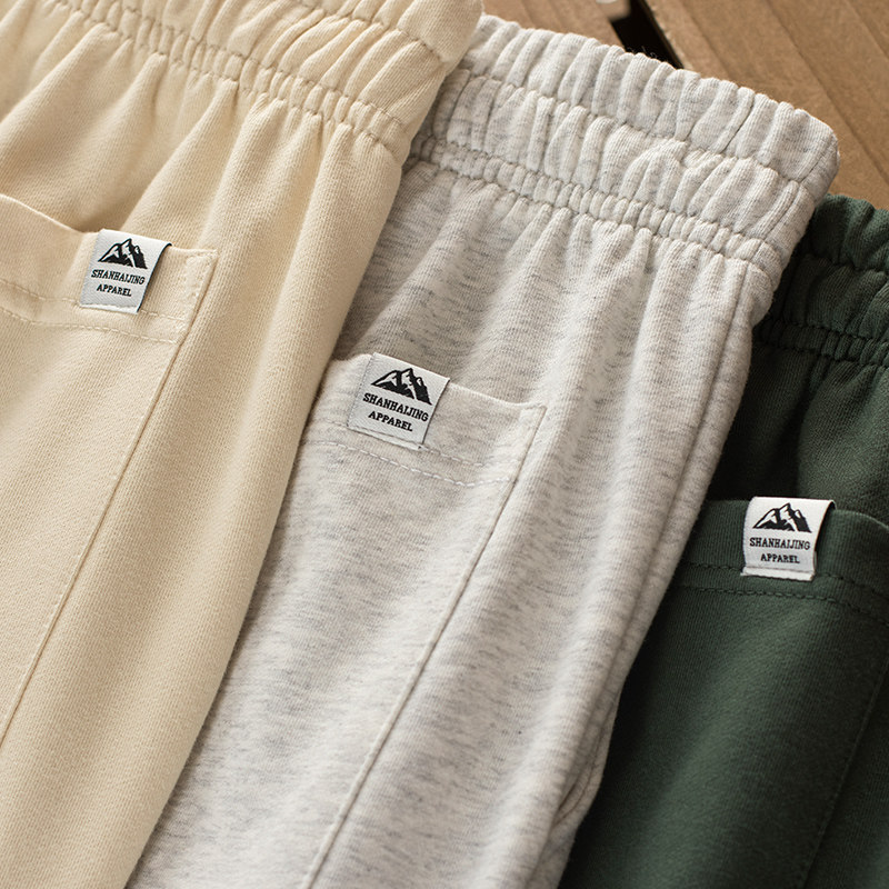 裤子男纯色小脚休闲裤简约垂感长裤直筒宽松卫裤情侣复古运动裤潮