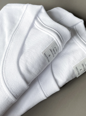 230g重磅白色纯棉短袖t恤男女圆领纯色大码打底衫宽松百搭情侣潮