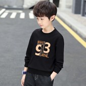 男孩加绒打底衫 上衣男童春季 中大童春装 儿童黑色卫衣春秋2026新款