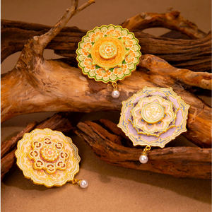 敦煌藻井三兔共耳金属旋转冰箱贴国潮礼物创意工艺品网红磁性贴