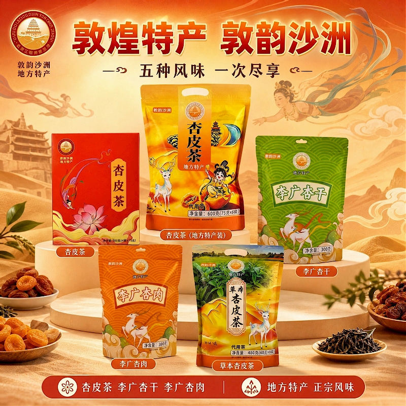 寻味敦煌特产敦韵沙洲杏皮茶杏肉