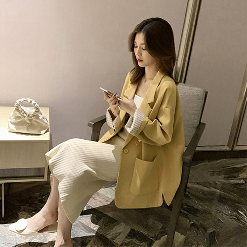 西装外套女2026年新款韩版宽松休闲小个子气质时尚条纹小西服上衣 - 封面