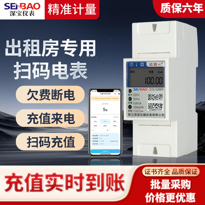 智能电表出租房专用导轨式单相4G远程抄表蓝牙扫码预付费电能表