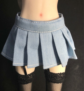 现货 1/6 女兵人学生裙 短裙 百褶裙 适合phicen/UD/岚等包胶素体