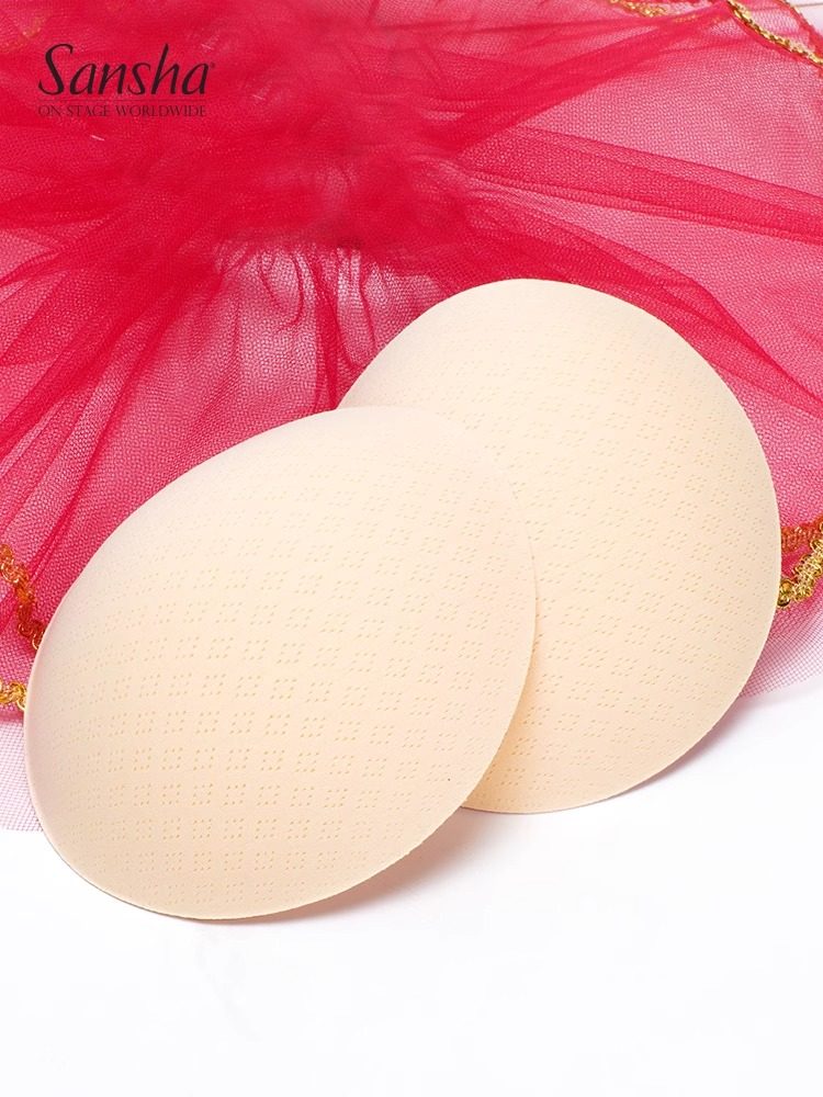 Sansha法国三沙舞蹈服形体服防露点透气胸垫芭蕾舞服装体操服罩杯