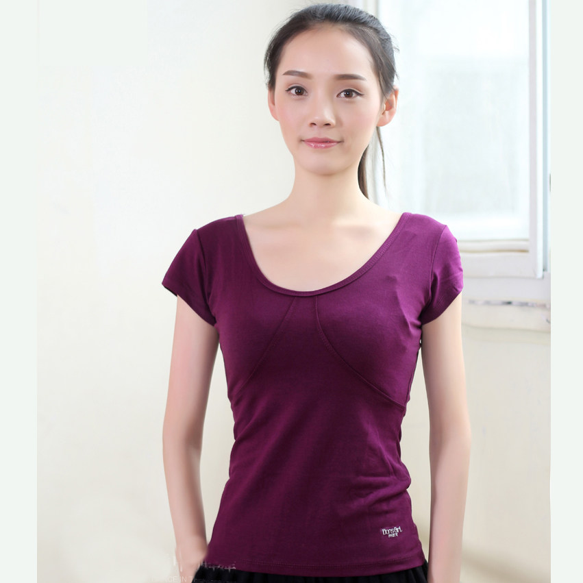 新款丹诗戈成人舞蹈练功服女秋季 大圆领舞蹈上衣 弹力显瘦