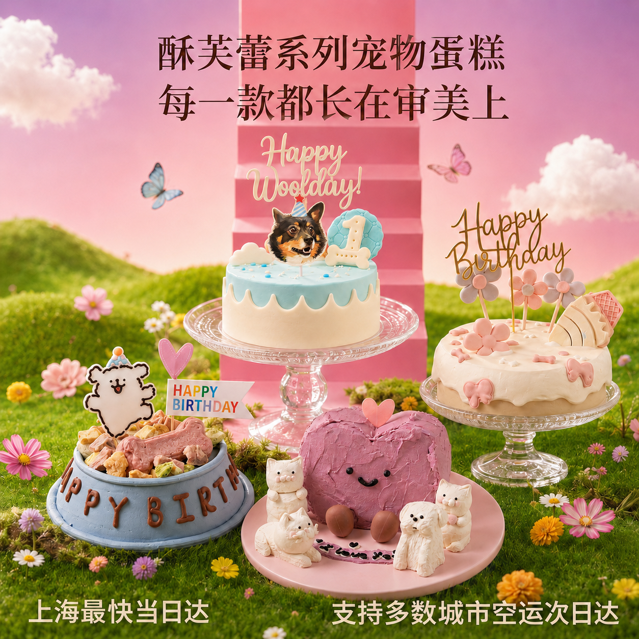 酥芙蕾系列宠物生日蛋糕狗狗生日蛋糕猫咪纯肉冻干蛋糕老年犬友好