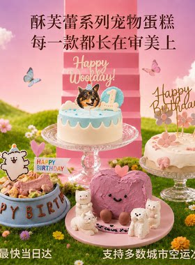 酥芙蕾红丝绒宠物生日冻干蛋糕