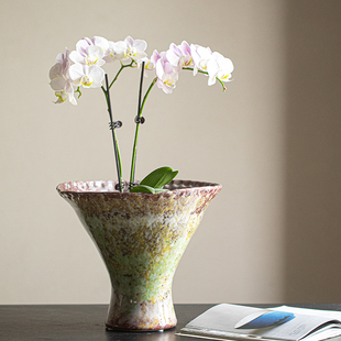 景德镇新中式陶瓷小花盆绿植盆栽养花阳台桌面装饰高级感创意摆件