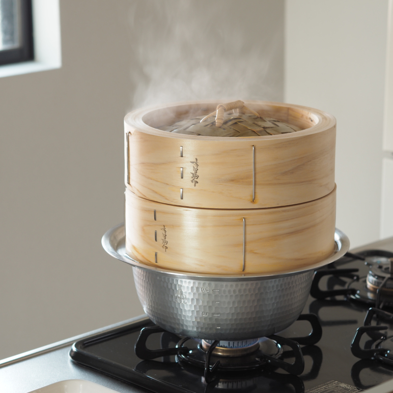 日本山一匠人纯手工制作桧木蒸笼