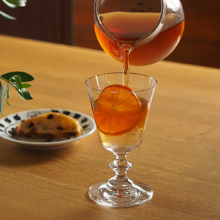 木村硝子France水晶玻璃高脚酒杯鸡尾酒杯红酒杯甜品芭菲杯子8oz