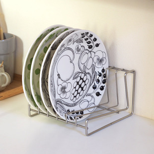 一目了然｜日本制家事问屋304不锈钢盘子收纳架立式沥水架免打孔