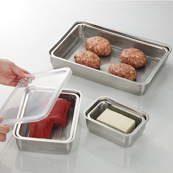 家事问屋日本不锈钢冰箱保鲜盒