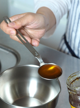 绝妙的角度｜日本制 相泽工房长柄可挂式不锈钢料理计量勺5cc15cc