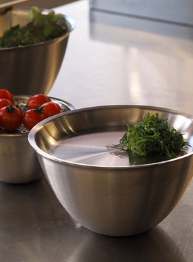 现货日本制Conte304不锈钢料理沙拉和面烘焙打蛋盆备菜托盘滤水盘