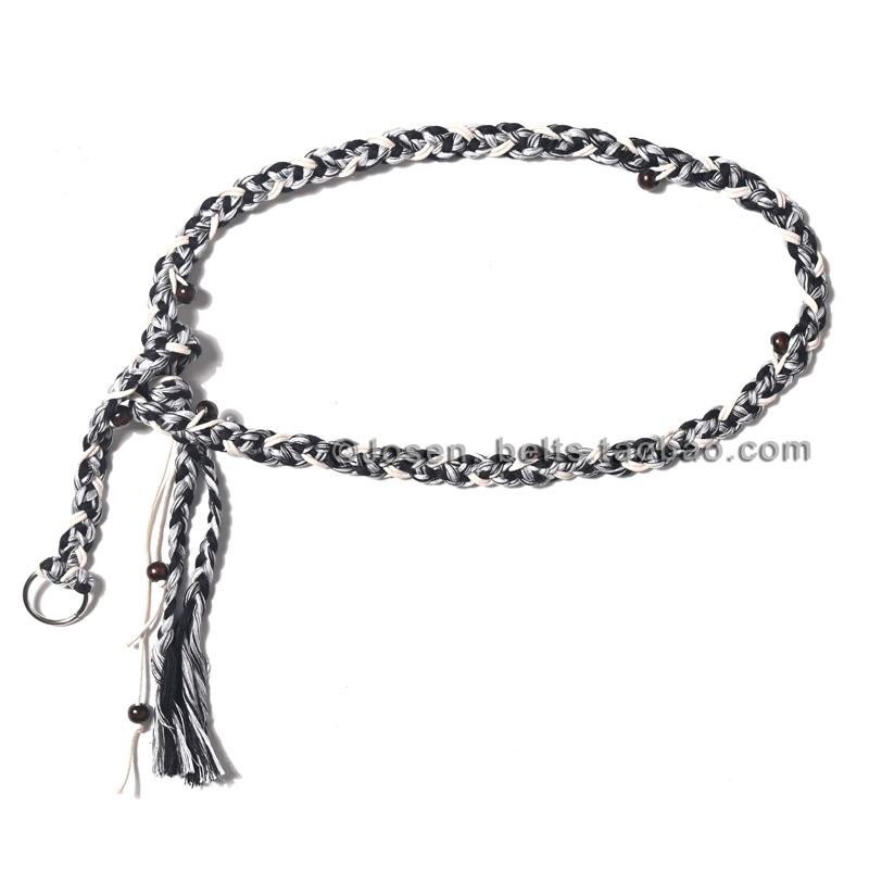 复古美式女编织百搭腰绳裤子腰带