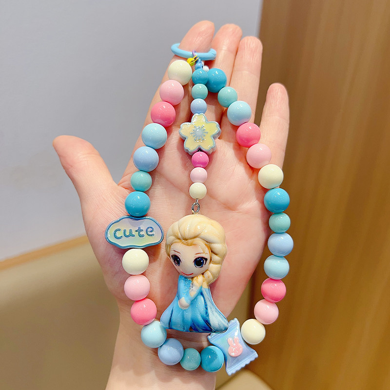 原创ins风手机链童趣可爱手机壳挂绳diy彩色串珠相机链条包包挂饰