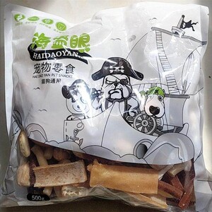 新货海盗眼 500克出口尾货猫狗零食鸡胸肉干磨牙棒狗狗零食