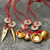 道用品铜卦铜圣盃贝壳扇形牛角圣卦杯精品铜卦杯黄铜