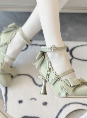 落花惊梦Lolita原创设计风铃舞曲高跟鞋细跟哥特Cla系异形跟lo鞋