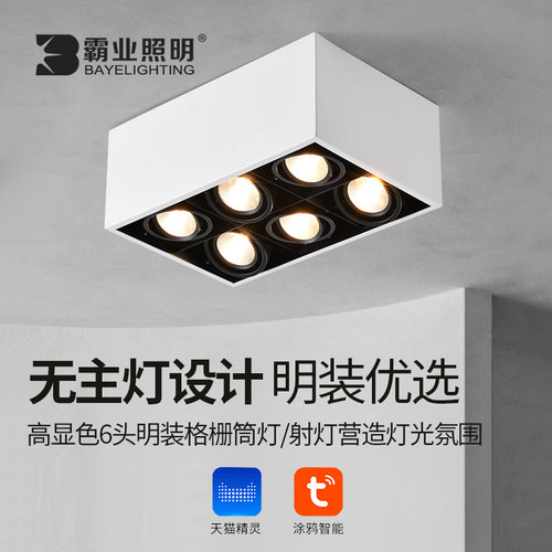 涂鸦盒子灯全光谱调光斗胆格栅灯
