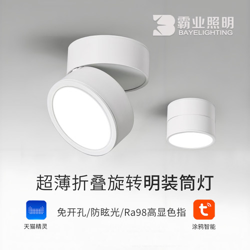 涂鸦智能吸顶筒灯家用调光调色灯