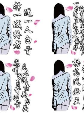 卓鹿性感古风美女背影车贴