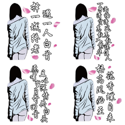 卓鹿性感古风美女背影车贴