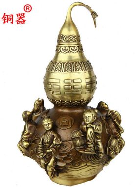 宇卓铜器纯铜葫芦黄铜葫芦铜八仙葫芦铜葫芦工艺品摆件