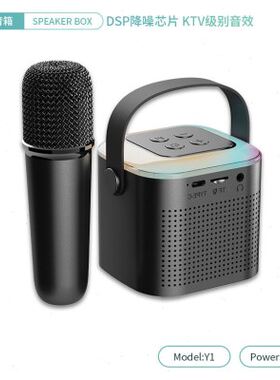 2024新款私模Y1蓝牙音箱桌面k歌话筒家庭ktv音响一体麦克风卡拉OK