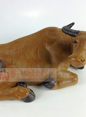陶瓷工艺品石湾公仔家居装饰品客厅玄关摆件头右卧黄水牛促销