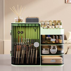 级化妆品护肤防尘收纳箱收纳盒梳妆台大容量口红面膜置物架