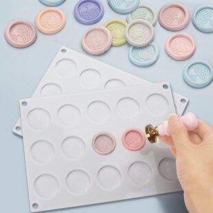 火漆印章模具圆形蜡硅胶模具倒模翻模硅胶定型学生党手工DIY制作