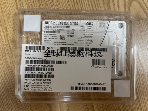 全新 英特尔/Intel 960G SSD D3-S4520系列 SSDSC2KB960GZ01 硬盘