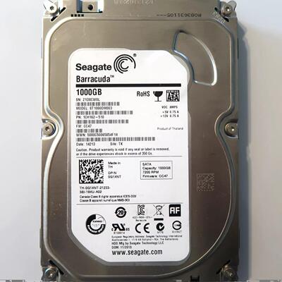 希捷 ST1000DM003 1T台式机硬盘7200转64M垂直SATA3单碟 1TB监控