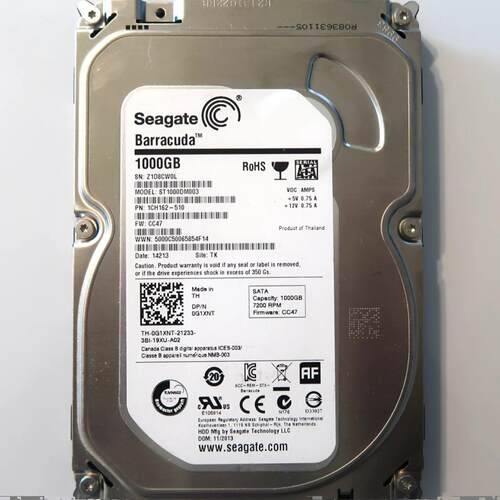 希捷 ST1000DM003 1T台式机硬盘7200转64M垂直SATA3单碟 1TB监控