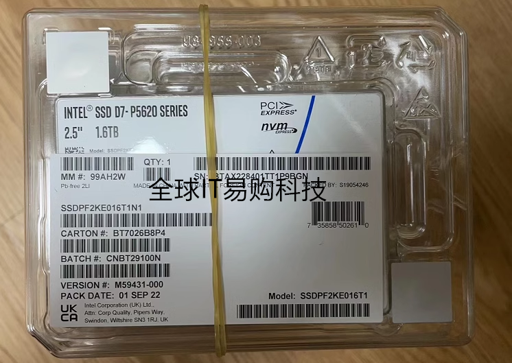 英特尔/Intel D7-P5620 1.6T U.2 SSDPF2KE016T1N1 2.5