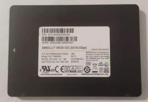 三星 sm863a 960G 2.5