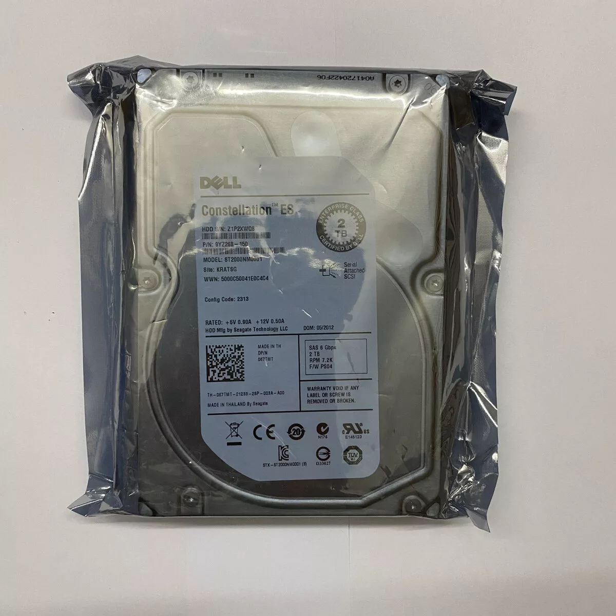 DELL 2TB 3.5寸 7.2K 6G ST2000NM0001 SAS 067TMT 服务器硬盘