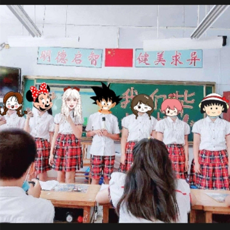 厂家直发葫芦岛实验二小夏装校服纯棉衬衫格子短袖套装二小衬衫