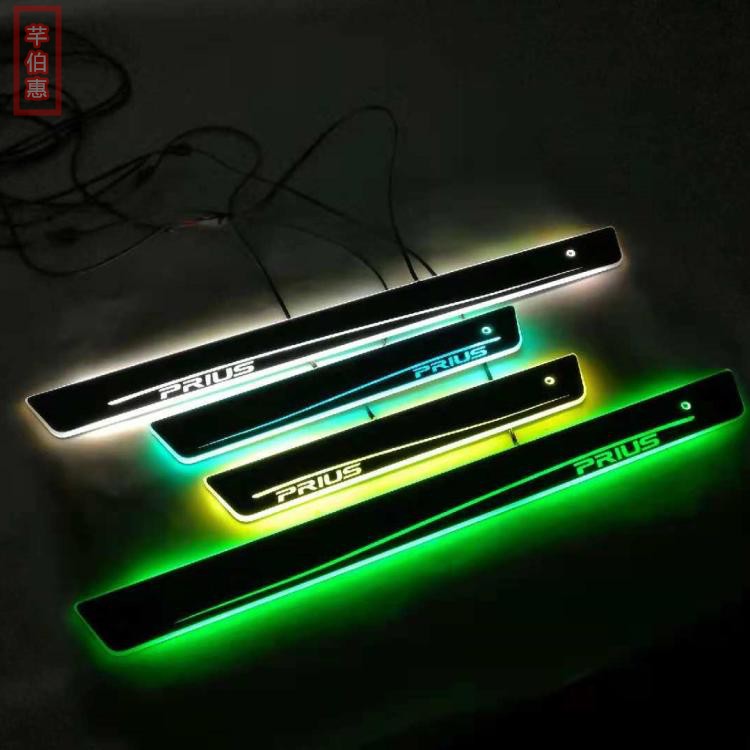 适用于 普锐斯30系 PRIUS 30系 迎宾踏板 流光动态LED带灯门槛条