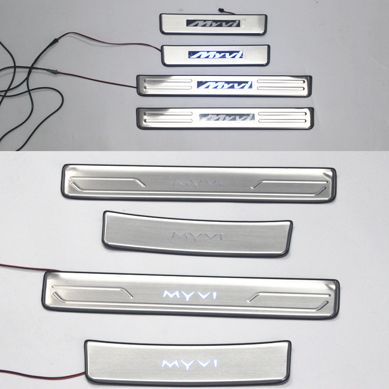 08-20款perodua myvi不锈钢LED迎宾踏板  马来西亚MYVI带灯门槛条