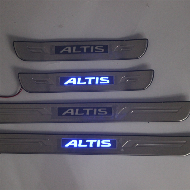 适用于 09-20款丰田ALTIS 带灯LED迎宾踏板 门槛条 迎宾条 不锈钢
