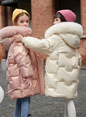 NEXT LONG儿童羽绒服冬季女童新款童装女孩加厚90%白鸭绒大童外套
