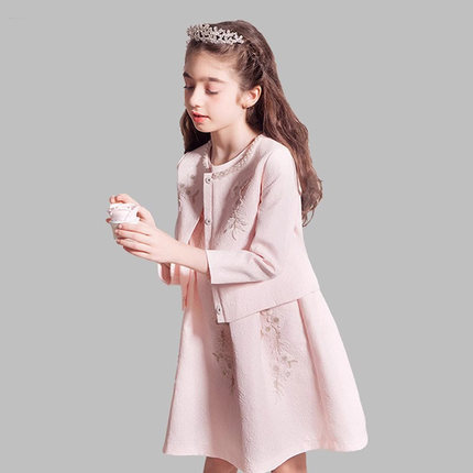 女童高订礼服套装公主裙春秋小香风儿童生日送礼两件套花童连衣裙