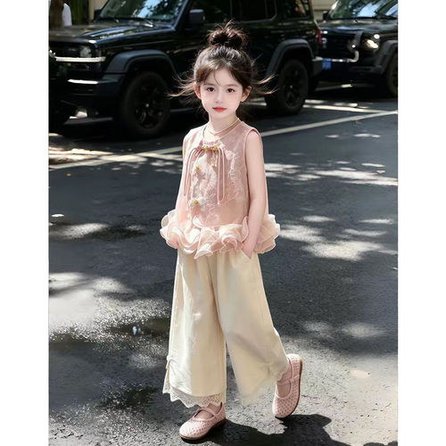 女童背心汉服套装2026夏季新款儿童洋气女孩薄款新中式国风两件套