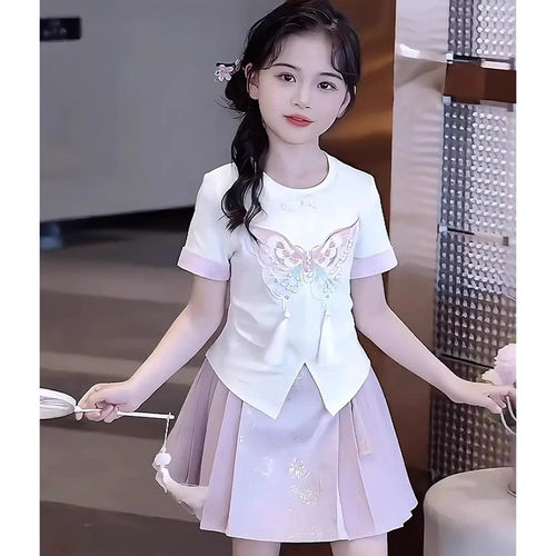 女童夏季新中式马面裙2026新款儿童汉服国风夏装古风超仙公主裙子